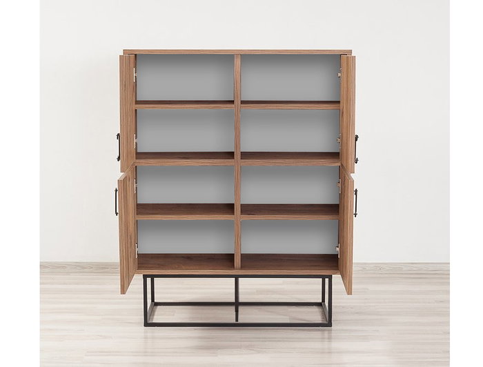Hanah Home Quantum Solo Armario Multiusos Pino Atlántico y Negro 93x115x36cm Tablero Melamina